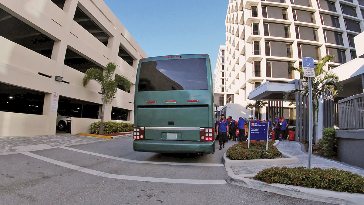 Baby J and his Cuban teammates arrive at their Miami hotel, with Billy lying in wait.